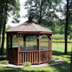 Amish-Crafted 12' Wood Octagon Gazebo-in-a-Box (Harvard Slate)