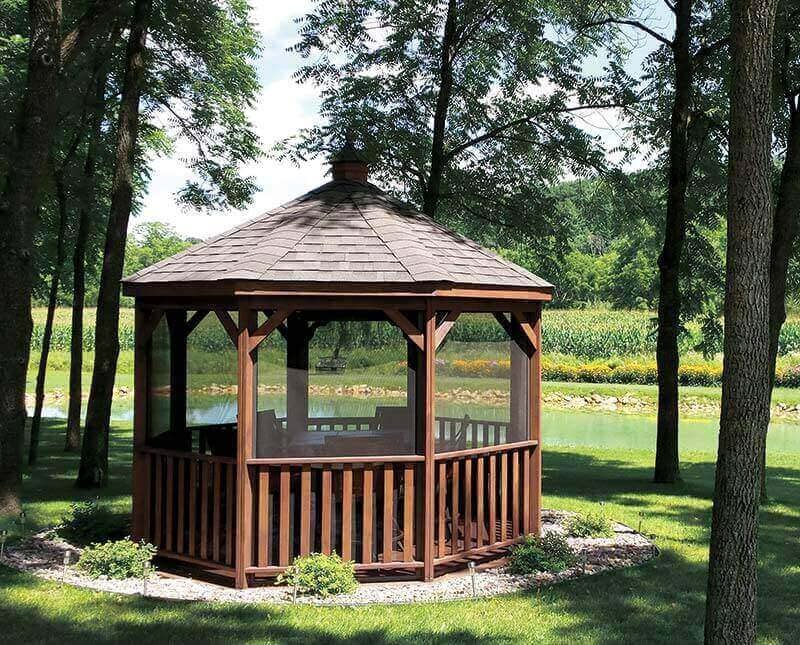 Amish-Crafted 12' Wood Octagon Gazebo-in-a-Box (Harvard Slate)