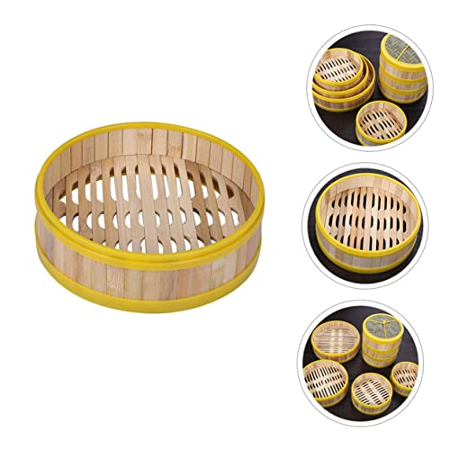 KICHOUSE 2pcs Steamer Vegetable Steamer Pot Veggie Steamer Chinese Steamer Basket Steamer Rack Sticky Rice Steamer Rice Steamer Baskets Practical Steamer Safe Steamer Hemming