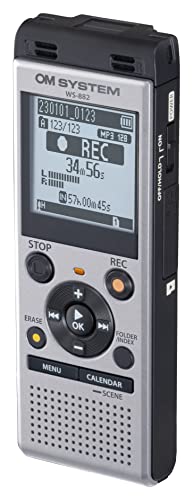 Olympus OM System WS-882 Digital Voice Recorder, with Linear PCM/MP3 Recording Formats, USB Direct, 4gb Playback Speed and Volume Adjust, File Index, Erase Selected Files