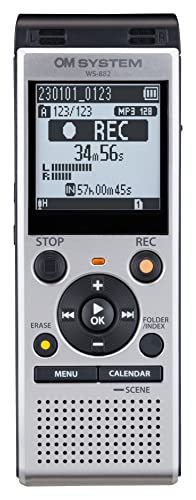 Olympus OM System WS-882 Digital Voice Recorder, with Linear PCM/MP3 Recording Formats, USB Direct, 4gb Playback Speed and Volume Adjust, File Index, Erase Selected Files