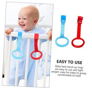 2Pcs Walking Crib Rings Crib Assistant Rings Baby Stands Ring Play Gym cot Rings Walking Stand Rings Baby cot Hanging Rings Crib Tool Ring Toddler Baby Playing Plastic Sports