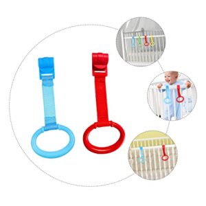 2Pcs Walking Crib Rings Crib Assistant Rings Baby Stands Ring Play Gym cot Rings Walking Stand Rings Baby cot Hanging Rings Crib Tool Ring Toddler Baby Playing Plastic Sports