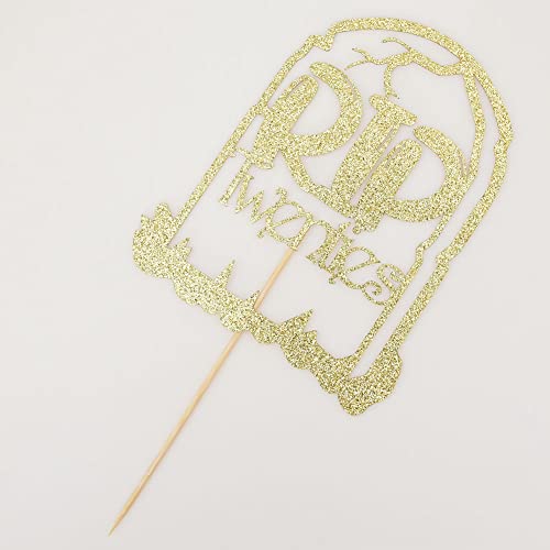 Rip Twenties Cake Topper, Death to My Twenties, Rip to My Twenties Cake Decorations, Old English Theme Happy 30th Birthday Party Decorations, Gold Glitter