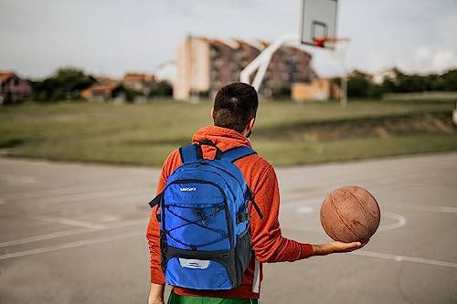 DAFISKY Basketball Backpack with Ball Compartment – Large Basketball Bag with Shoes compartment Sports Equipment Bag for Soccer Ball,Volleyball,Gym,Outdoor,Travel(blue)
