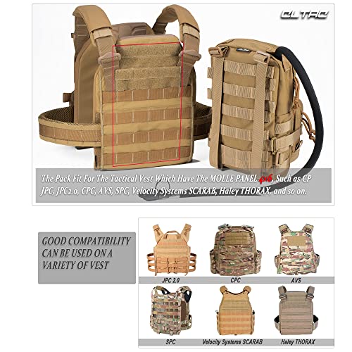 CLTAC Tactical Small MOLLE Hydration Pack Outdoor Water Bladder Carrier Pack for Vest Backpack