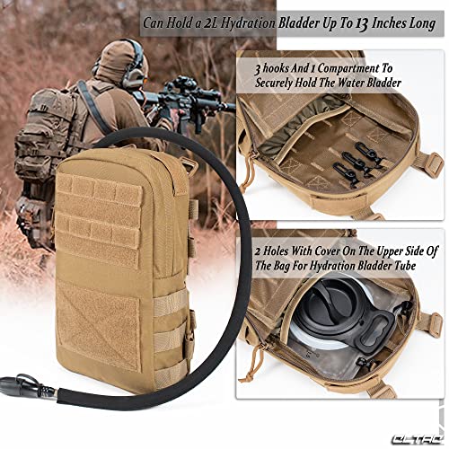 CLTAC Tactical Small MOLLE Hydration Pack Outdoor Water Bladder Carrier Pack for Vest Backpack