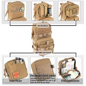 CLTAC Tactical Small MOLLE Hydration Pack Outdoor Water Bladder Carrier Pack for Vest Backpack