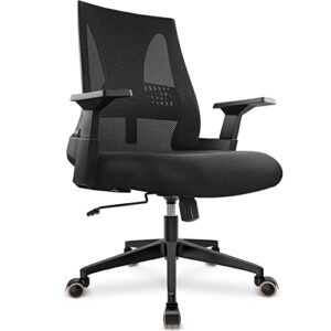 capot big and tall office chair 400lbs - ergonomic office chair computer desk chair breathable mesh for big people - mid back comfortable swivel office chair with adjustable lumbar support