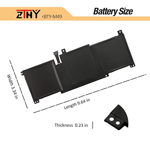 ZTHY BTY-M49 Laptop Battery Replacement for MSI Modern 14 B4M B4MW B10M B10RAS B10RASW B10RBS B11MW B11SB Prestige 14 A10M A10RAS A10RB A10RD A10SC A11MT A11SCS A11SCX Summit E14 A11SCS A11SCST 52.4Wh