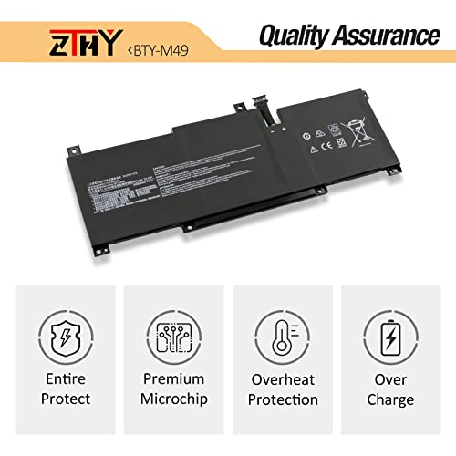 ZTHY BTY-M49 Laptop Battery Replacement for MSI Modern 14 B4M B4MW B10M B10RAS B10RASW B10RBS B11MW B11SB Prestige 14 A10M A10RAS A10RB A10RD A10SC A11MT A11SCS A11SCX Summit E14 A11SCS A11SCST 52.4Wh