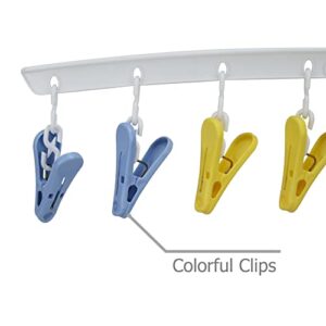 EIKS 2 Pack Hanger Drying Rack with 8 Clips for Drying Socks, Bras, Towel, Underwear, Scarf, Hat, Apply for Home Outdoor Travel Portable