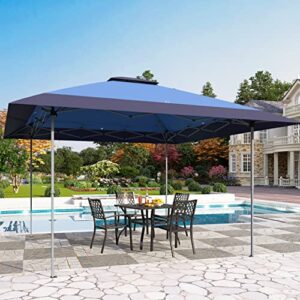 phi villa easy set-up 13x13 pop up canopy gazebo outdoor tent portable 169 sq.ft sun shade, blue