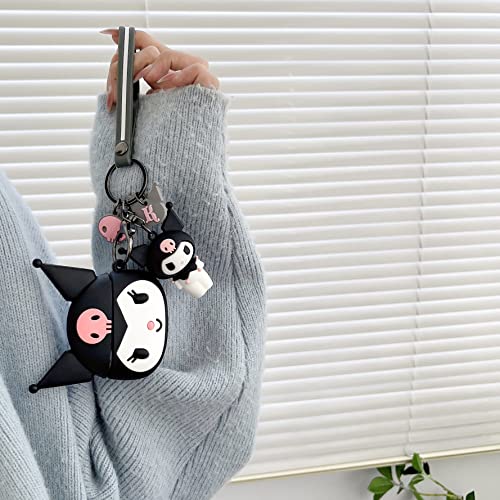 Gtinna for AirPod 3 Case Cover 2021,3D Unique Design Cute Cartoon Character Fashion Kawaii Anti-Fall Soft Silicone Case with Funny Keychain for Apple Airpods 3rd Generation Charging Case (Black)