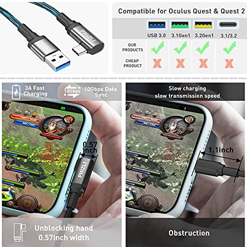 PHIZLI Link Cable 16ft Compatible for Oculus Quest 2,VR Headset Cable, High Speed Data Transfer & Fast Charging USB C 3.2 Gen1 Cord for VR Headset Game Accessories