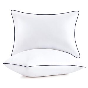 homemate bed pillows for sleeping - queen size(20''x28'') set of 2 allergy friendly microfiber shell fluffy down alternative filling breathable pillow suitable back stomach or side sleepers, white