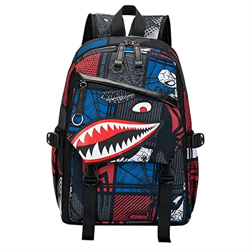 Waterproof Backpack Shark Backpack,Cartoon Shoulder Bag Casual Shark Daypack Backpacks for Boys Girls Teens (Style 1)