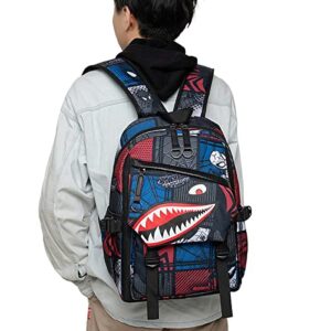 Waterproof Backpack Shark Backpack,Cartoon Shoulder Bag Casual Shark Daypack Backpacks for Boys Girls Teens (Style 1)