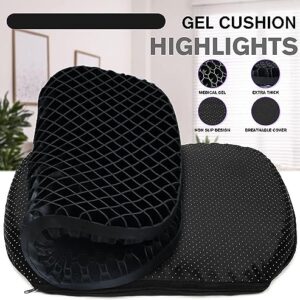 Aiouarc Gel Seat Cushion, Breathable Honeycomb Design, Gel Seat Cushion for Long Sitting, Tailbone Pain Relief Cushion, Office Chair Cushion, Wheelchair Cushion, Car Seat Cushion, Chair Pads