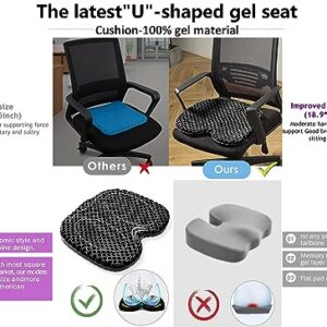 Aiouarc Gel Seat Cushion, Breathable Honeycomb Design, Gel Seat Cushion for Long Sitting, Tailbone Pain Relief Cushion, Office Chair Cushion, Wheelchair Cushion, Car Seat Cushion, Chair Pads