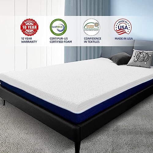 Gelsea Cooling Gel Memory Foam Mattress Made in USA,Hybrid Mattress with Breathable Cover,Bed in a Box,Pressure Relieving,CertiPUR-US Certified (6 Inch, Twin)