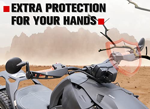 A & UTV PRO Sport Windshield & Aluminum Handguards for Can-Am Ryker All Models, Adjustable Vented Windscreen, Handlebars Hand Guard Protector Accessories, Replace OEM # 219401023, 219400771, 219400998