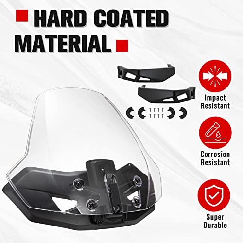 A & UTV PRO Sport Windshield & Aluminum Handguards for Can-Am Ryker All Models, Adjustable Vented Windscreen, Handlebars Hand Guard Protector Accessories, Replace OEM # 219401023, 219400771, 219400998