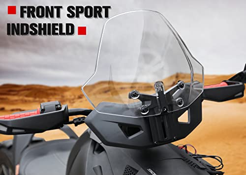 A & UTV PRO Sport Windshield & Aluminum Handguards for Can-Am Ryker All Models, Adjustable Vented Windscreen, Handlebars Hand Guard Protector Accessories, Replace OEM # 219401023, 219400771, 219400998