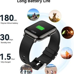 Smart Watch for Men Women 1.4 Full Touch Screen Fitness Tracker Watch with Heart Rate Blood Pressure Sleep Monitor IP68 Waterproof Smartwatch for Android iOS Phones Sports Watch with Step Counter