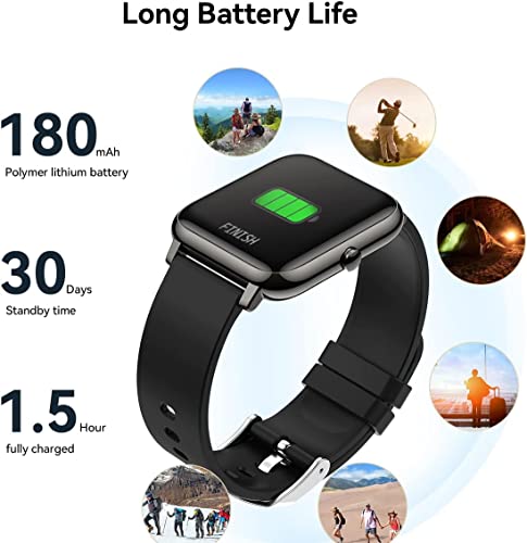Smart Watch for Men Women 1.4 Full Touch Screen Fitness Tracker Watch with Heart Rate Blood Pressure Sleep Monitor IP68 Waterproof Smartwatch for Android iOS Phones Sports Watch with Step Counter