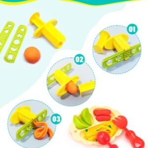 Play Dough Tools Set for Kids - 40PCS Playdough Toys Accessories with Shapes Cutters Extruder Kiddy Dough Tools Kit for Girls Boys