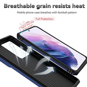 for Samsung Galaxy S21 Ultra Case with Camera Lens Cover HD Screen Protector,Military-Grade Drop Tested Magnetic Ring Holder Kickstand Protective Phone Case for Samsung Galaxy S21 Ultra 5G (Navy Blue)