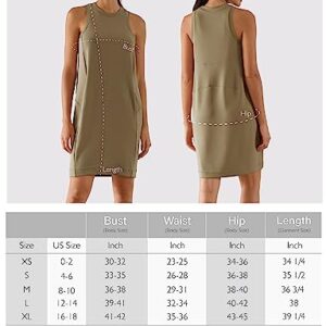 ODODOS Modal Soft Loose Tank Dress for Women Casual Sleeveless Sundress with Kangaroo Pocket Summer Dress, Ivory, X-Large