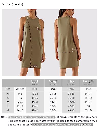 ODODOS Modal Soft Loose Tank Dress for Women Casual Sleeveless Sundress with Kangaroo Pocket Summer Dress, Ivory, X-Large