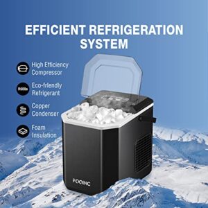 Ice Makers Countertop, Portable Ice Maker Machine with Self-Cleaning, 9 Bullet Ice Ready in 6 Mins, Handheld Ice Maker 26.5lbs 24Hrs with Ice Bags and Scoop Basket for Home Bar Camping RV(Black)