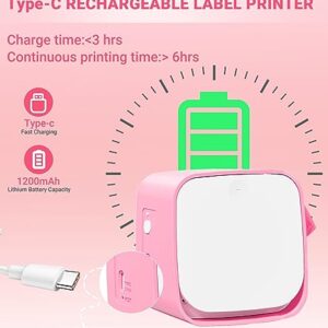 Vixic Label Maker Machine with Tape, M960 Mini Bluetooth Label Printer Inkless Label Sticker Makers Portable Handheld Labeler with Multi-Templates Font&Icon, Rechargeable for Office Home Organizing