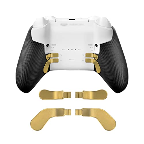 Metal Replacement Thumbsticks for Xbox Elite Controller Series 2 Core,Component Pack Includes 4 Swap Magnetic Joysticks,4 Paddles,1 Standard D-Pads, Accessories Parts for Xbox One Elite 2(Gold)