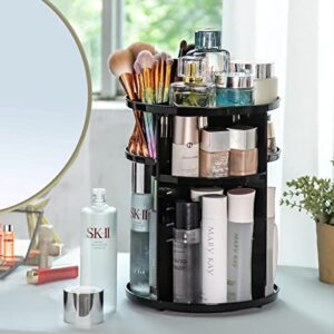 Bathroom Organizer, Makeup Organizer 360° Bathroom Organizer Countertop, DIY Adjustable Rotating Makeup Organizer, Vanity Organizer and Bathroom Shelves for Vanity Desktop Bathroom Countertop Clear