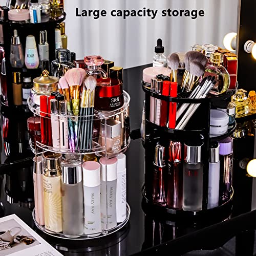 Bathroom Organizer, Makeup Organizer 360° Bathroom Organizer Countertop, DIY Adjustable Rotating Makeup Organizer, Vanity Organizer and Bathroom Shelves for Vanity Desktop Bathroom Countertop Clear