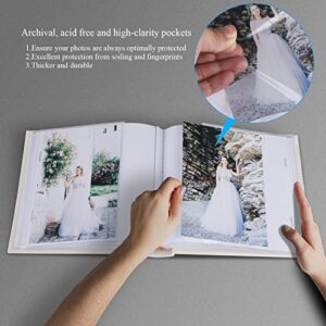 Photo Album 4x6 Hold 60 Photos with Memo Vertical Slip-in Pockets Photo Book, Linen Cover Picture Photo Albums with Writing Space for Wedding Baby Mother's Day Beige