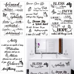4 sheets vintage rub on transfers butterfly word for furniture inspirational home decoration transfers for crafts wood furniture room wall scrapbooking envelope, 4 designs