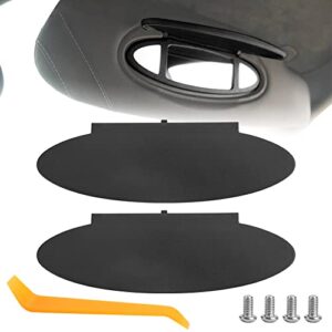 2pcs sun visor mirror covers compatible with porsche 996/997-911 986/987 boxster cayman 1996-2010 accessories, driver and passenger side visor lid vanity mirror covers with installation tool