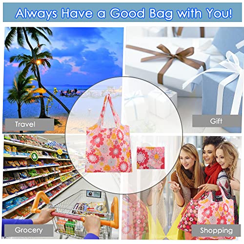 xfyoeg 6 Pack Reusable Shopping Bags for Groceries, Foldable Grocery Bags Washable Sturdy Large Nylon Tote BagsLightweight Durable