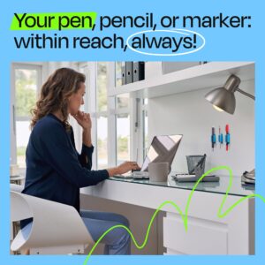 PEN PATROL Pen Holder Set of 10, Adhesive Pen Holder for Desk or Any Surface, Pencil Holder & Marker Holder, Teacher Supplies for Classroom and Office Desk Accessories