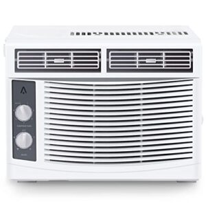 acekool 5000 btu window air conditioner, window ac unit with easy-to-use mechanical controls and reusable filter, efficient cooling for smaller areas, cools 150 sq.ft, 110-115v