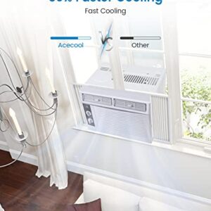 Acekool 5000 BTU Window Air Conditioner, Window AC Unit with Easy-to-Use Mechanical Controls and Reusable Filter, Efficient Cooling for Smaller Areas, Cools 150 Sq.ft, 110-115V