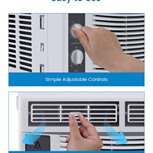 Acekool 5000 BTU Window Air Conditioner, Window AC Unit with Easy-to-Use Mechanical Controls and Reusable Filter, Efficient Cooling for Smaller Areas, Cools 150 Sq.ft, 110-115V