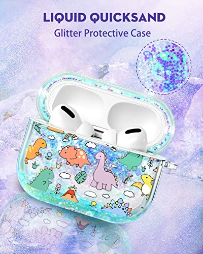 Kokaaee for Airpod Pro & Pro 2 Case Cover Cute Funda Kawaii Women Aesthetic Protector Girls Girly Liquid Glitter Bling Sparkly Design Estuche Keychain Y2K for Apple Airpod Pro 1/2 Cases