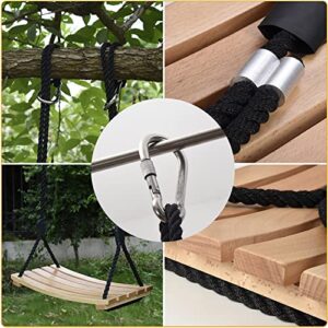 Adult Tree Swing Waterproof Wood Hanging Beech Tree Swings Garden Swing Chair Seat for Indoor Outdoor with Adjustable Rope (24''x10'')