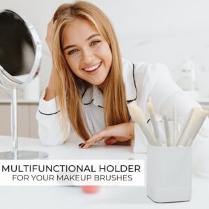 Aesthetic Pen Holder For Your Desk - The Perfect Modern Concrete Pencil Holder Easily Organizes All Pens and Desk Accessories - A Cute Natural Design And Must Have Pen Cup For Your Office Decor